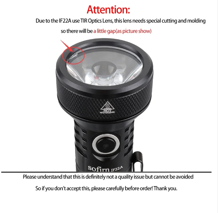 SOFIRN IF22A TIR Optics 2100lm LED Flashlight Rechargeable 21700 USB C Powerful EDC Light Torch Outdoor Lantern for Fish