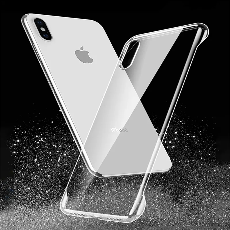 For iphone 16 15 11 12 13 14 Pro MAX XR XSMAX X XS MINI SE 7 8 PLUS Transparent borderless Anti drop ultra thin PC hard shell