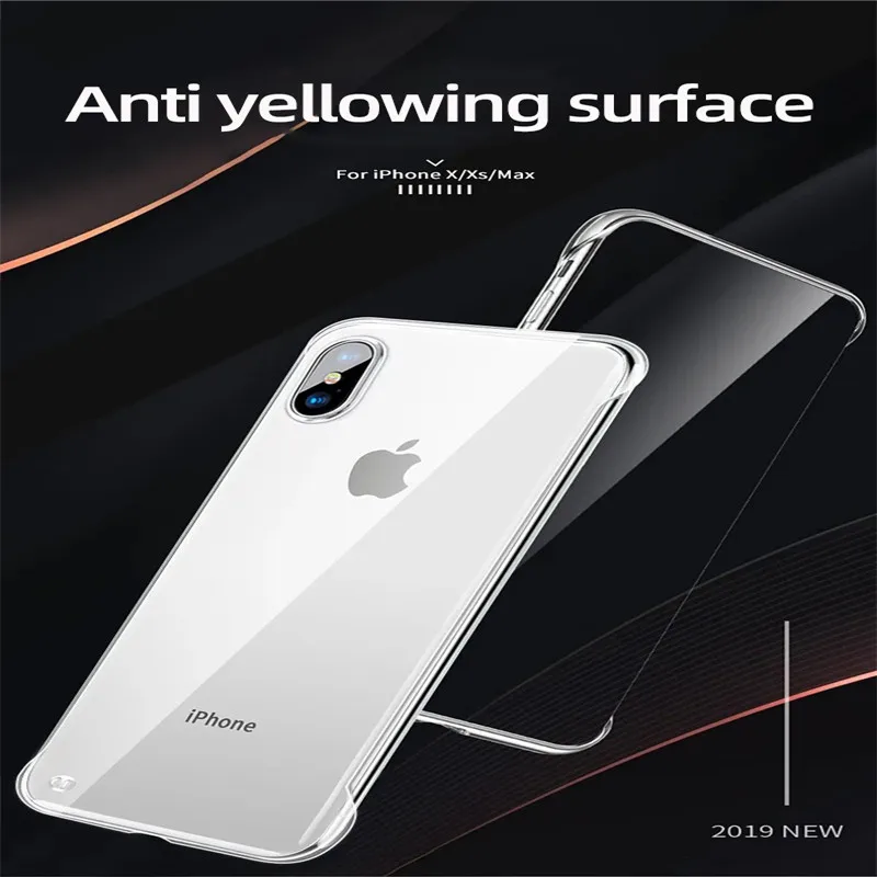 For iphone 16 15 11 12 13 14 Pro MAX XR XSMAX X XS MINI SE 7 8 PLUS Transparent borderless Anti drop ultra thin PC hard shell