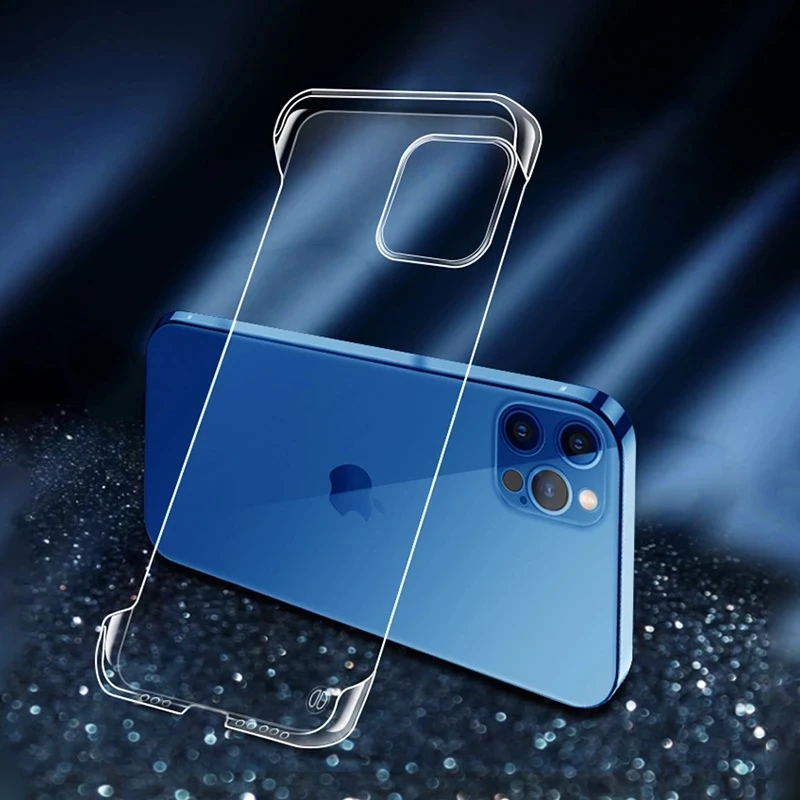 For iphone 16 15 11 12 13 14 Pro MAX XR XSMAX X XS MINI SE 7 8 PLUS Transparent borderless Anti drop ultra thin PC hard shell