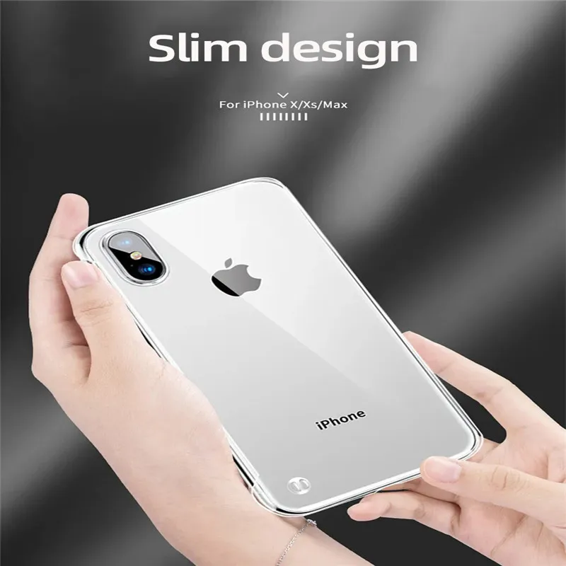 For iphone 16 15 11 12 13 14 Pro MAX XR XSMAX X XS MINI SE 7 8 PLUS Transparent borderless Anti drop ultra thin PC hard shell