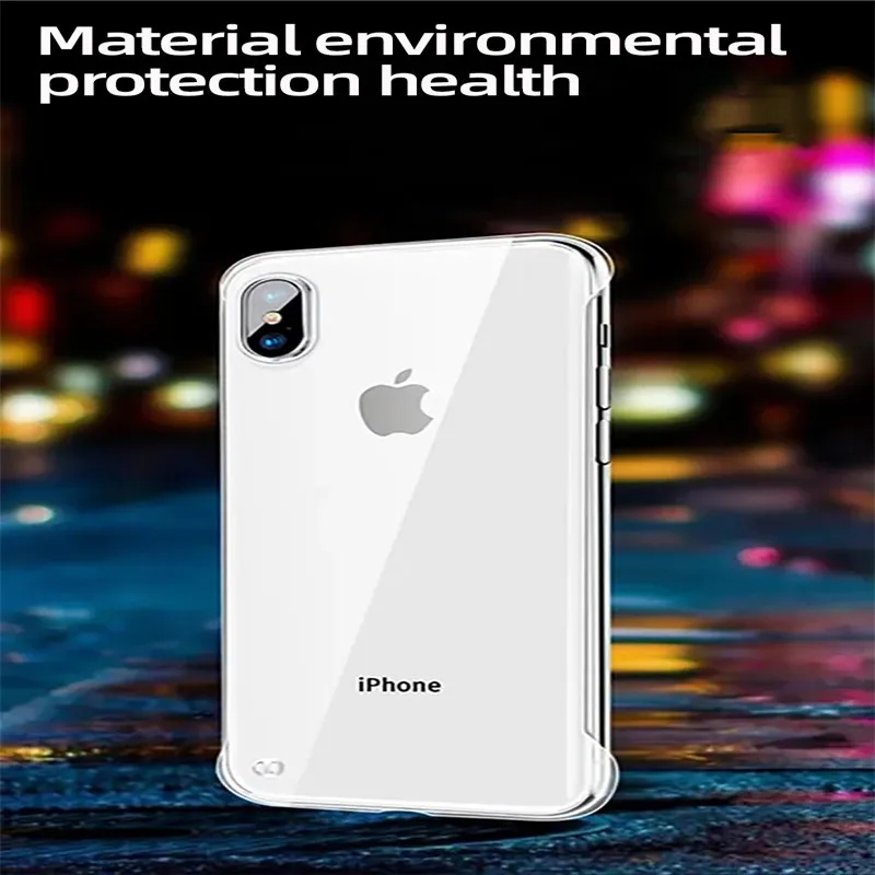 For iphone 16 15 11 12 13 14 Pro MAX XR XSMAX X XS MINI SE 7 8 PLUS Transparent borderless Anti drop ultra thin PC hard shell