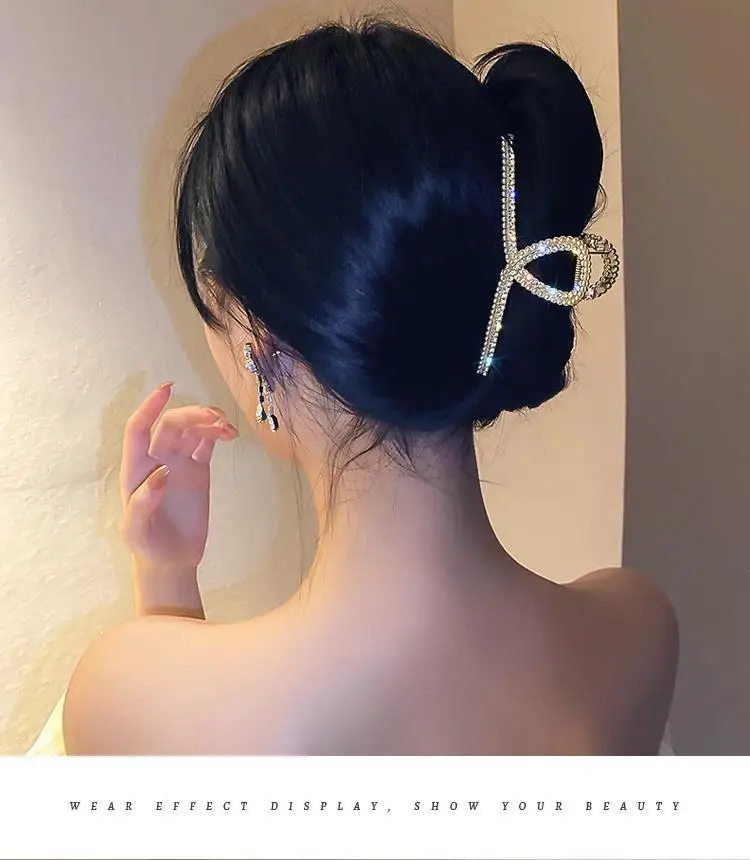 New Pearl Diamond Plate Hair Claw Clip Non-slip Metal Large Shark Clip Crab Hair Clip Women Hair Clips Accessories