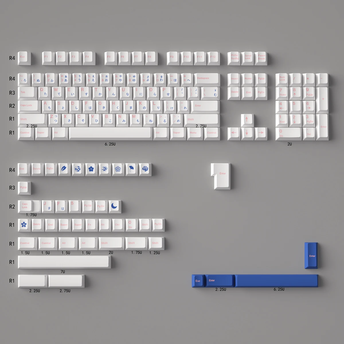 GMK Sushi TaiChi Large Set DYE-SUB PBT Keycap Japanese Custom Personality Cherry Profile Keycaps For Mechanical Keyboard 61/64