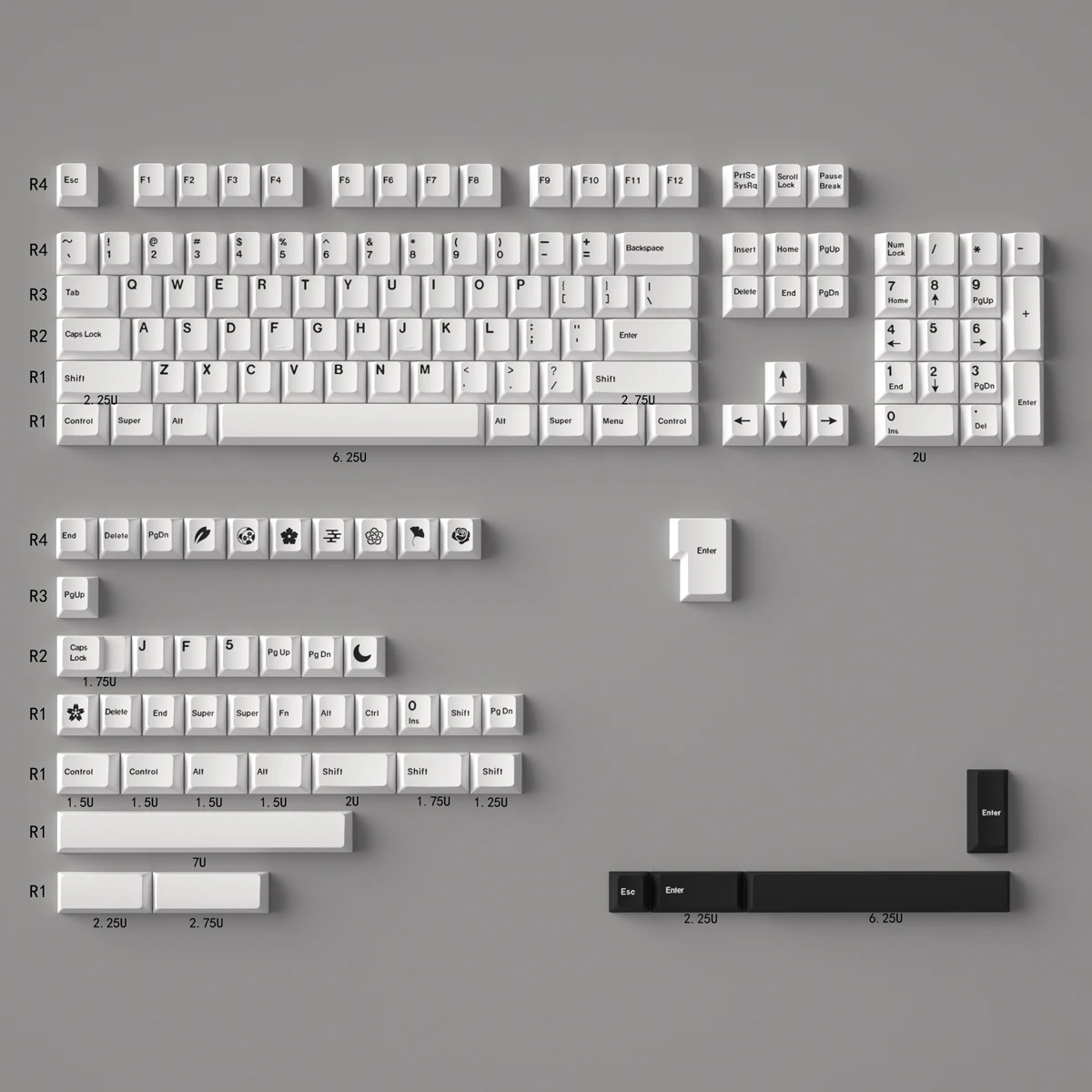 GMK Sushi TaiChi Large Set DYE-SUB PBT Keycap Japanese Custom Personality Cherry Profile Keycaps For Mechanical Keyboard 61/64