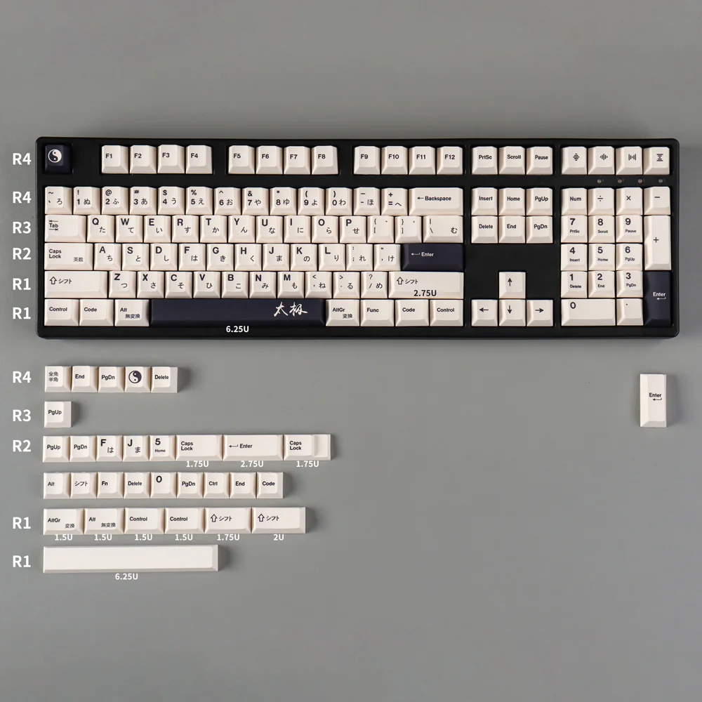 GMK Sushi TaiChi Large Set DYE-SUB PBT Keycap Japanese Custom Personality Cherry Profile Keycaps For Mechanical Keyboard 61/64