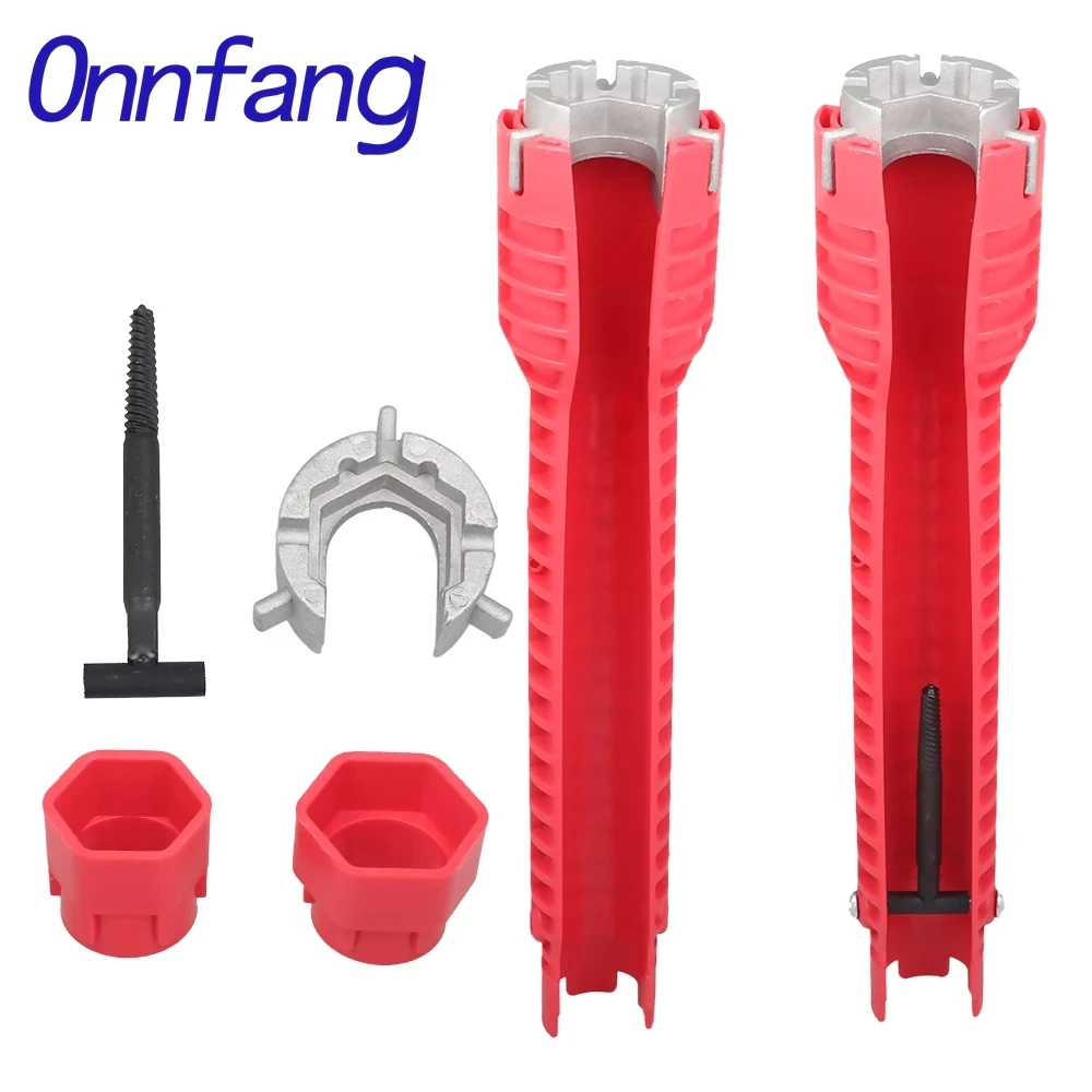 8 in 1 sink faucet wrench repair tool non-slip kitchen bathroom faucet assembly key plumbing installation wrench