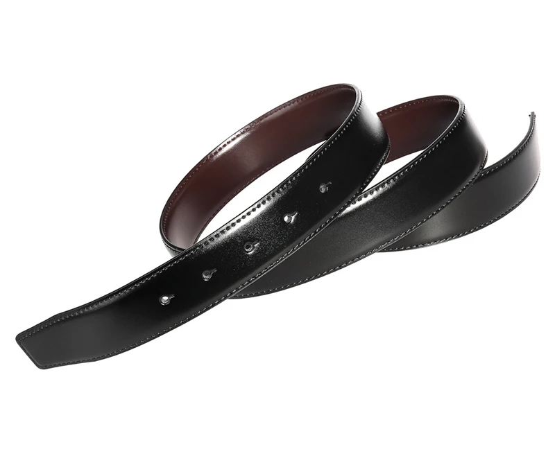 VATLTY 34mm Leather Belt Without Buckle for Men Natural Cowhide 130cm Trouser Belt Casual Brown Reversible Belt Girdles Male