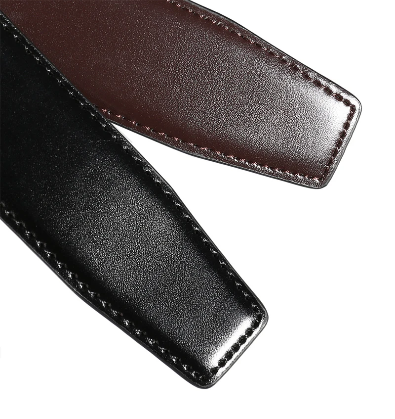 VATLTY 34mm Leather Belt Without Buckle for Men Natural Cowhide 130cm Trouser Belt Casual Brown Reversible Belt Girdles Male