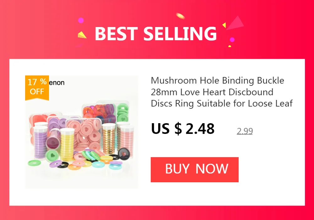Fromthenon Binder Notebook Plastic Disc Rings 28/32/24mm Macaroon Color Binding Discs in Heart Shape for Mushroom Hole Planner
