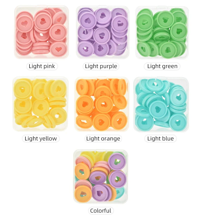 Fromthenon Binder Notebook Plastic Disc Rings 28/32/24mm Macaroon Color Binding Discs in Heart Shape for Mushroom Hole Planner