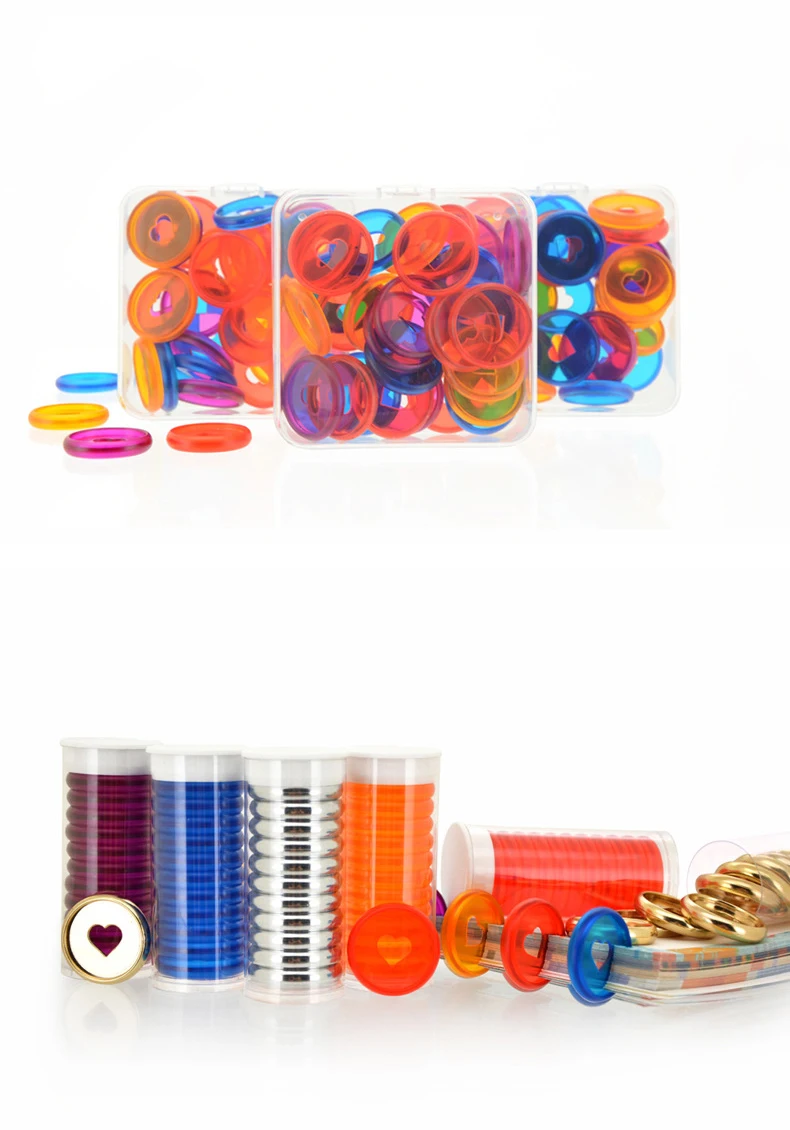 Fromthenon Binder Notebook Plastic Disc Rings 28/32/24mm Macaroon Color Binding Discs in Heart Shape for Mushroom Hole Planner