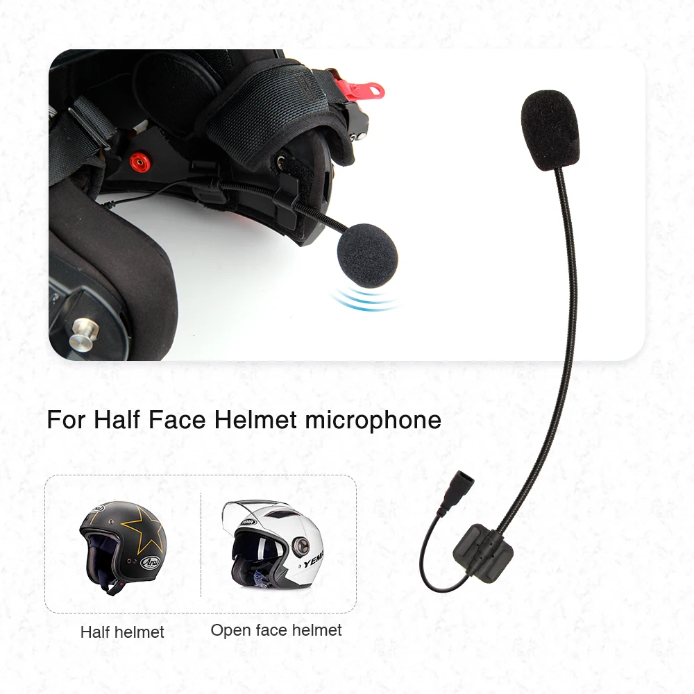 LEXIN LX-B4FM Intercom Headset&Clip Set for Full/Half Helmet with High Quality and Loud Sound Bluetooth Headphone Jack Plug