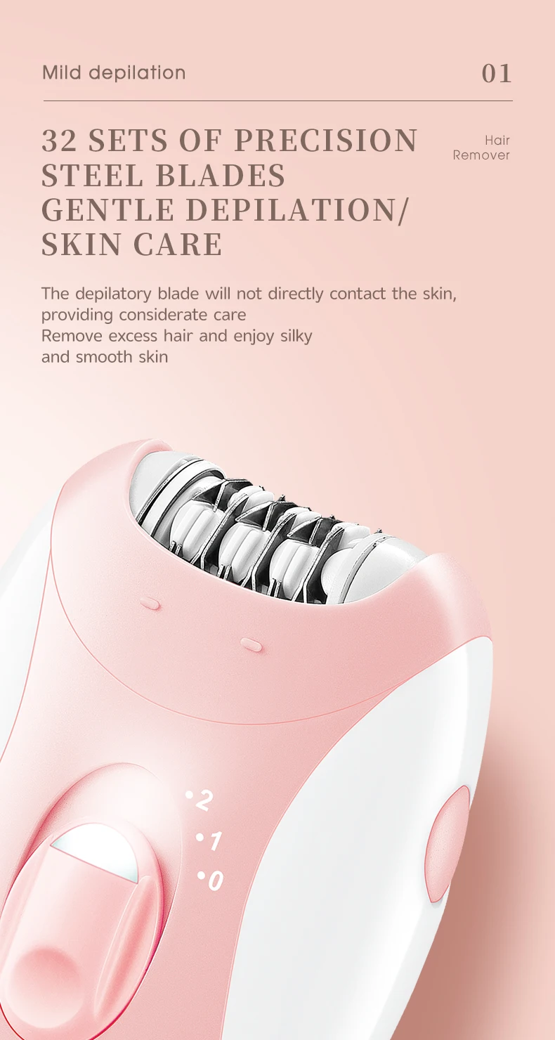Kemei Rechargeable Women Epilator Electric Facial Body Hair Remover Bikini Trimmer Rotary Female Epilator For Face Leg With