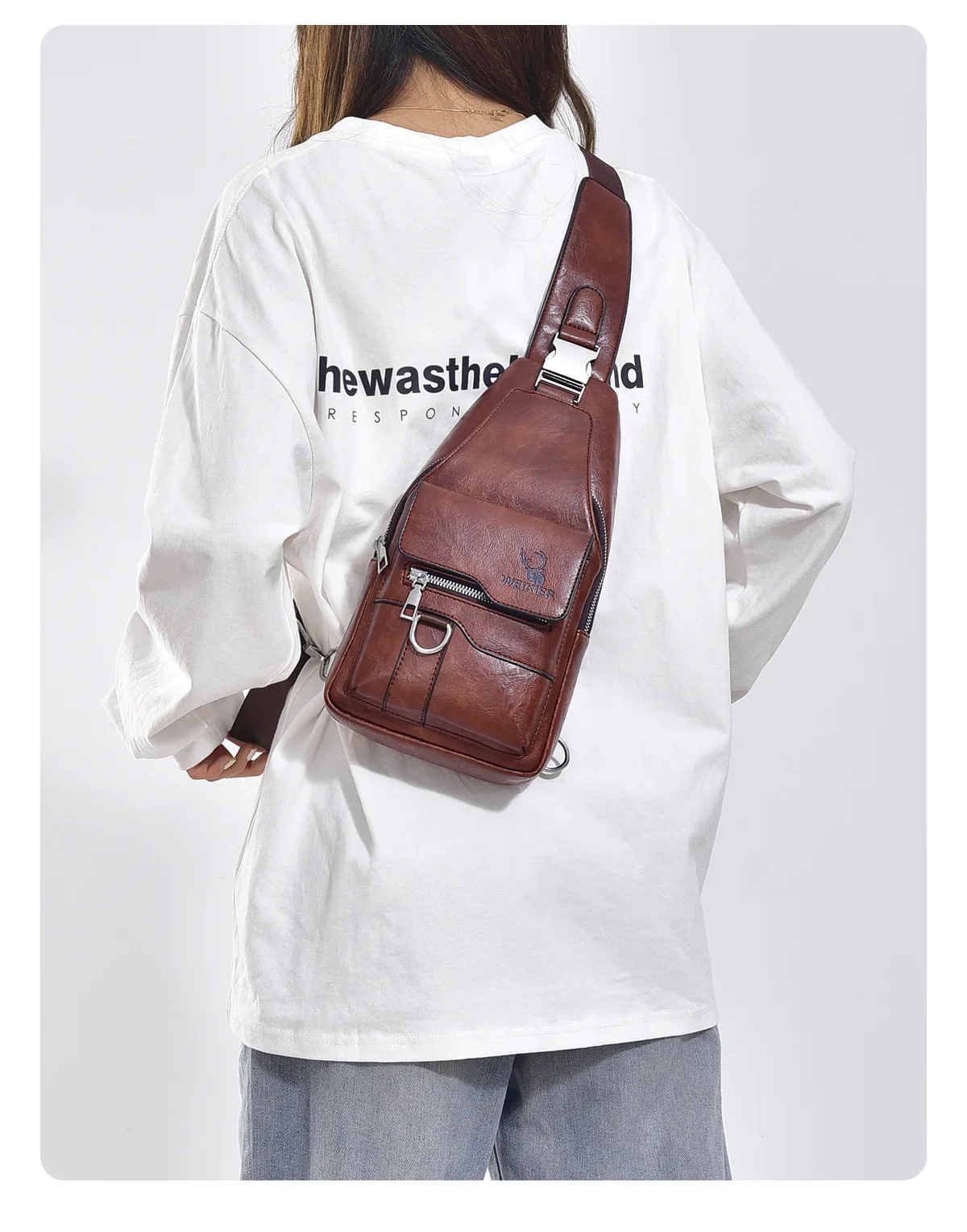 2026 Hot Men's Bag Fashion Messenger Bags Large Capacity Luxury Designer Chest Bags Retro Single Shoulder Crossbody Backpacks