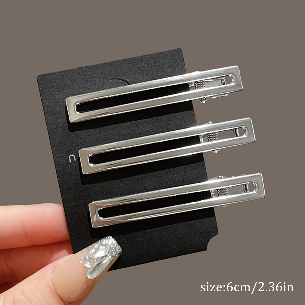 3pcs Y2K Silver Metal Bangs Clip Hollow Sweet and Spicy Wind Cold Color Duckbill Clip Star Broken Hair Clip Female Clip Set