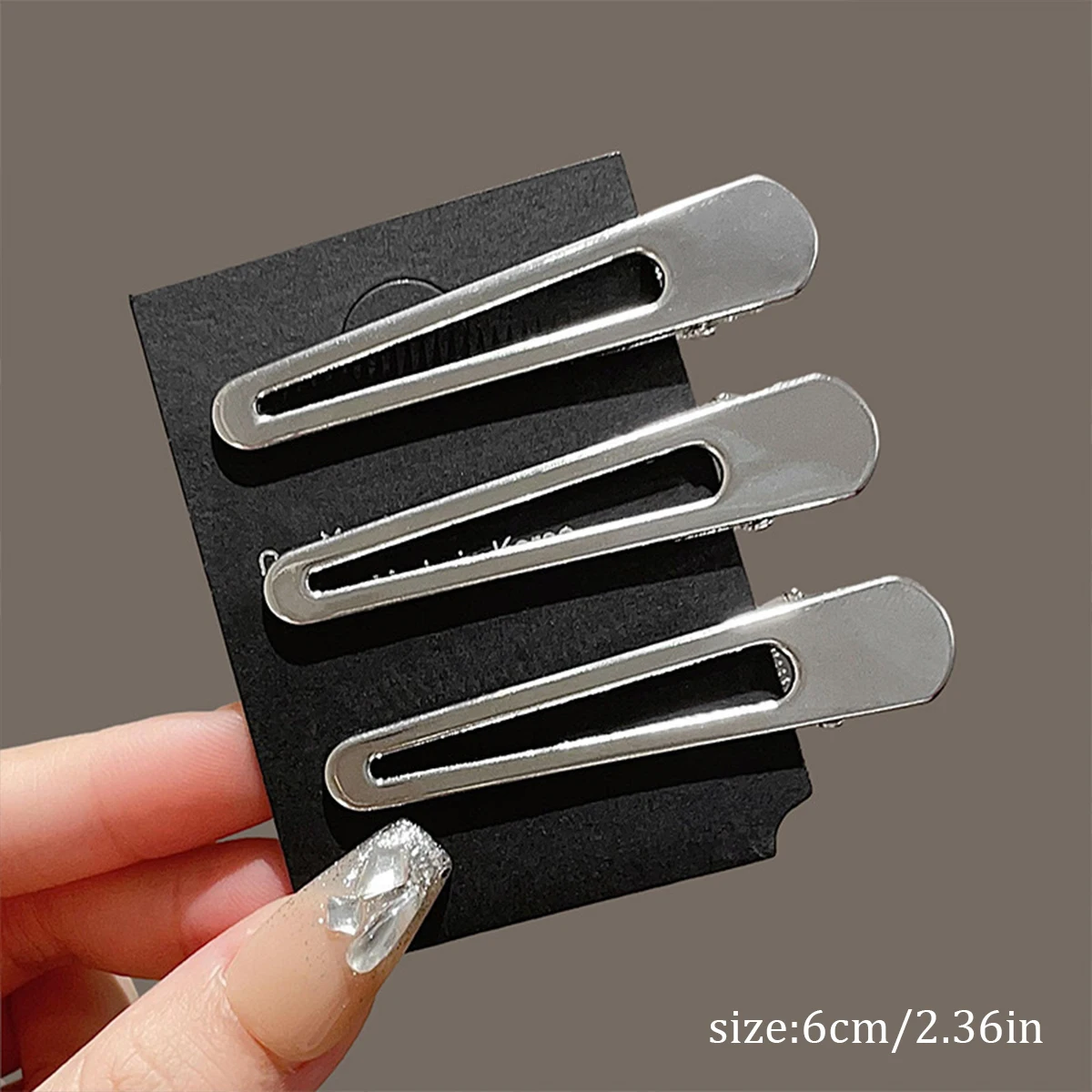 3pcs Y2K Silver Metal Bangs Clip Hollow Sweet and Spicy Wind Cold Color Duckbill Clip Star Broken Hair Clip Female Clip Set