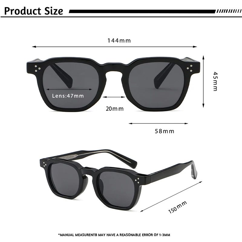 CATERSIDE New Square Punk Sunglasses Men Retro Personalized Design Sun Glasses Women Fashion Party Business Festival Gift UV400
