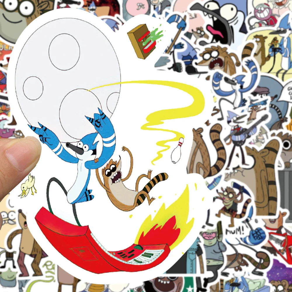 10/30/50pcs Hot TV Regular Show Anime Stickers Cartoon Decals Phone Motorcycle Laptop Skateboard Cool Waterproof Sticker Kid Toy