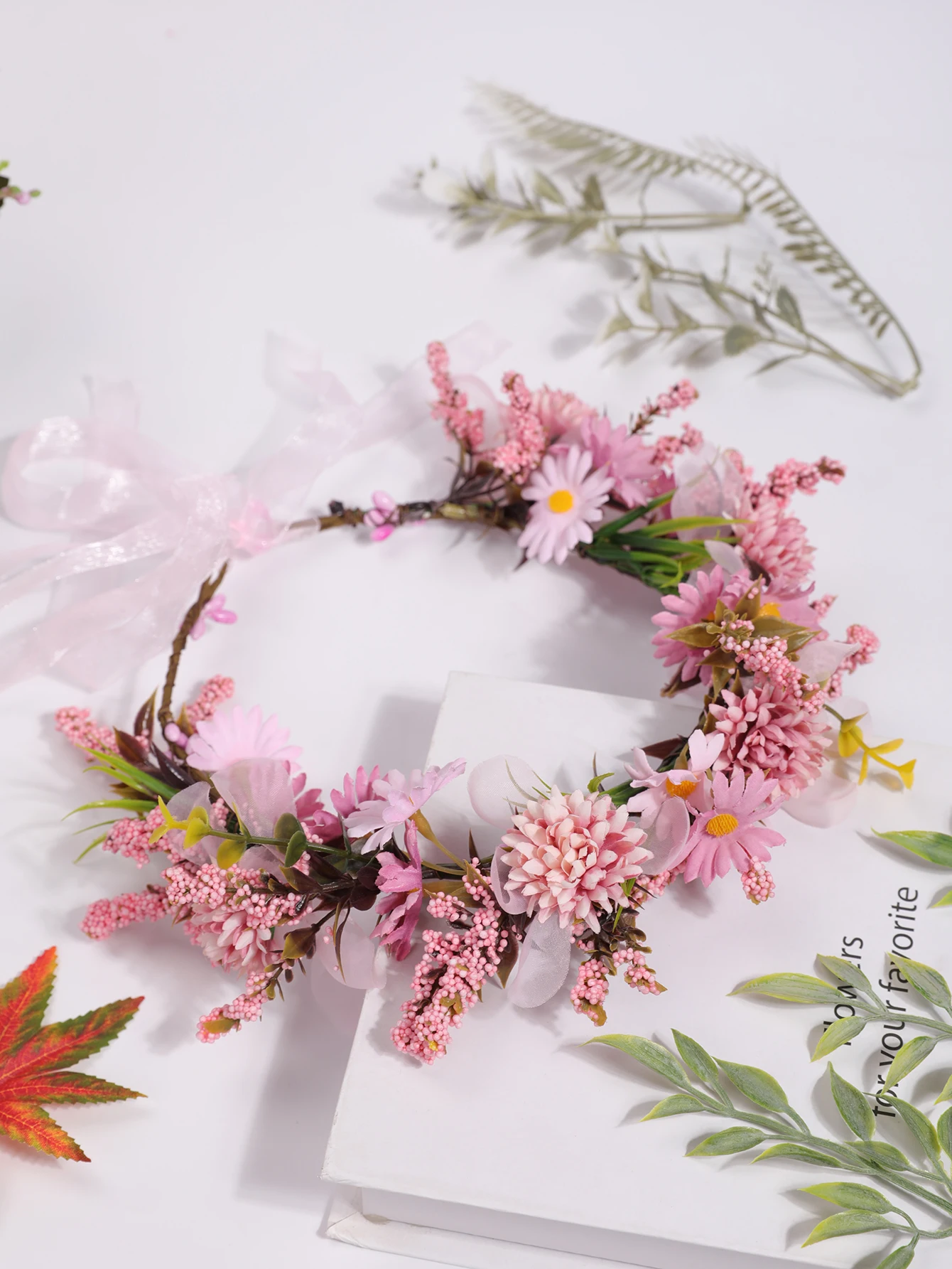 1 Super Sensens Department Simulation Flower Seaside Resort Shooting Headdress Wreath