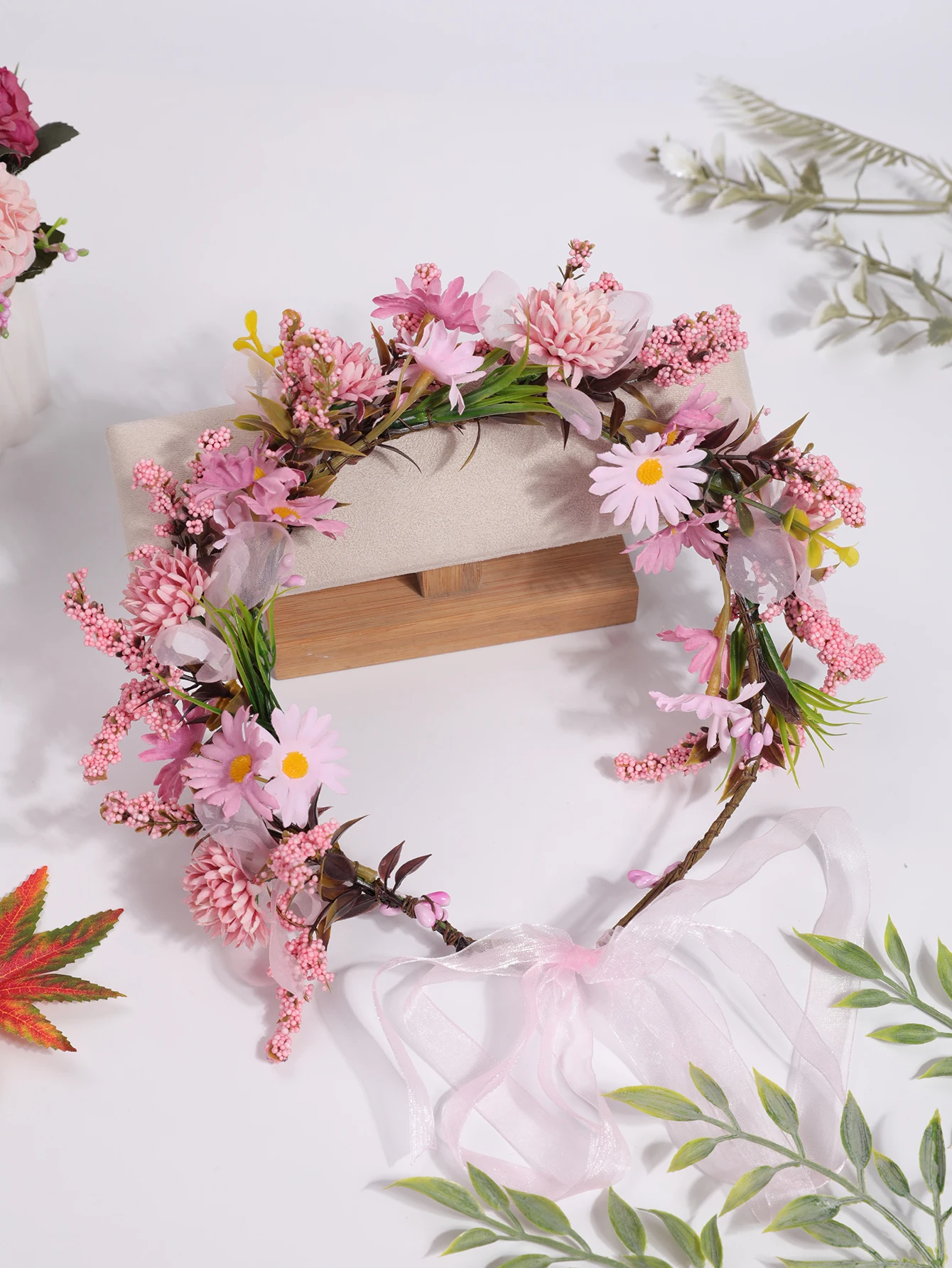 1 Super Sensens Department Simulation Flower Seaside Resort Shooting Headdress Wreath