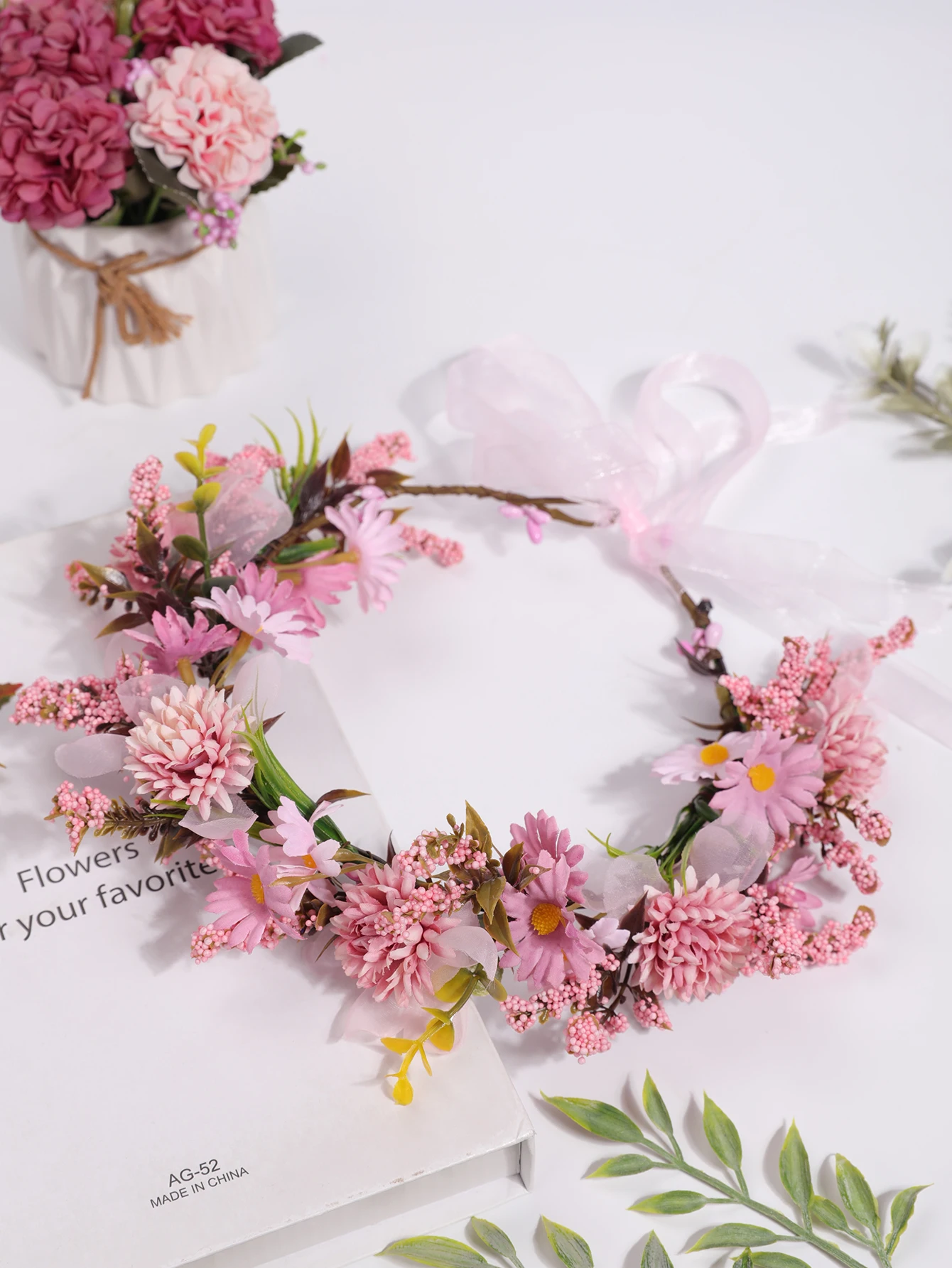 1 Super Sensens Department Simulation Flower Seaside Resort Shooting Headdress Wreath