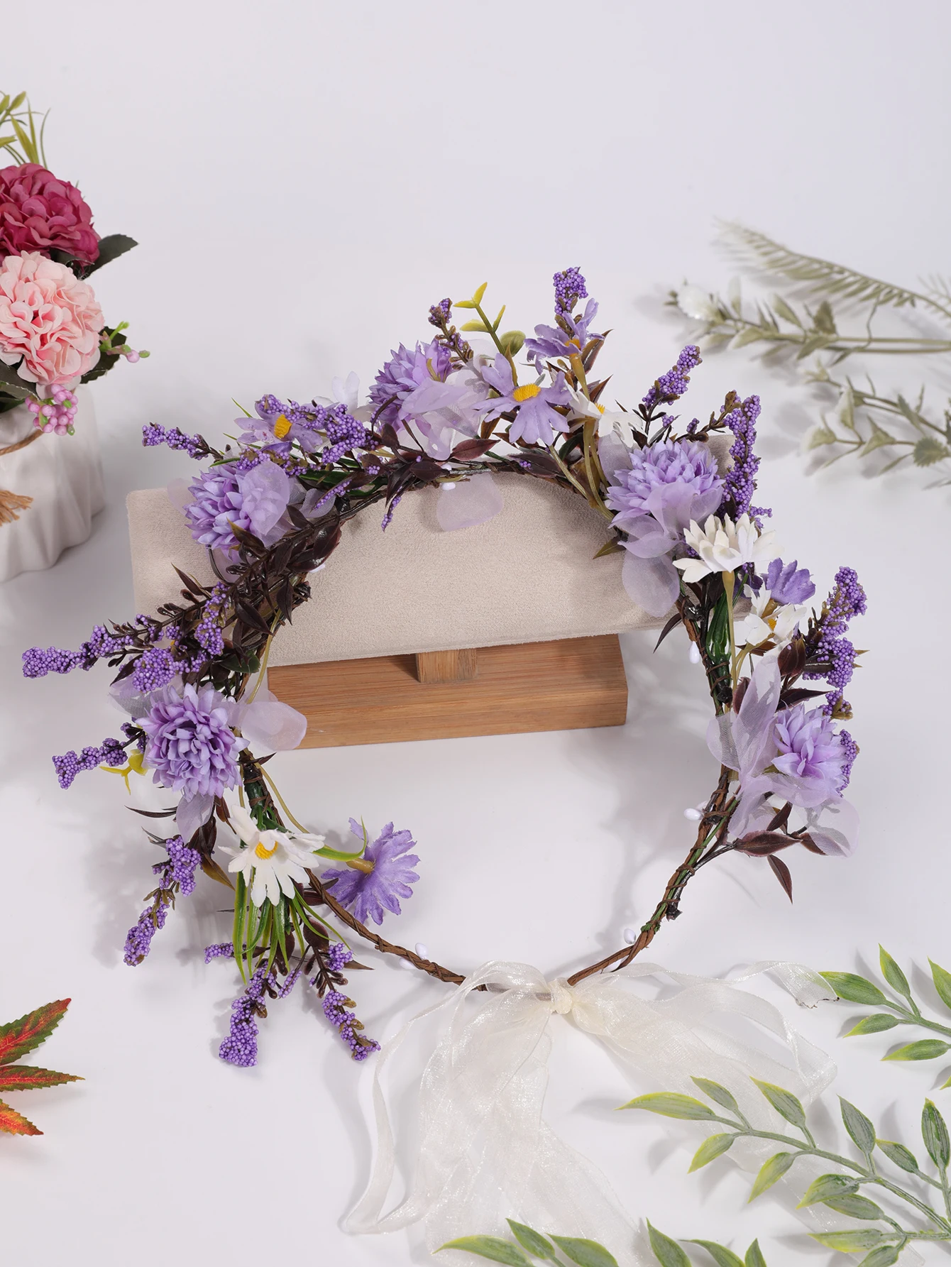1 Super Sensens Department Simulation Flower Seaside Resort Shooting Headdress Wreath