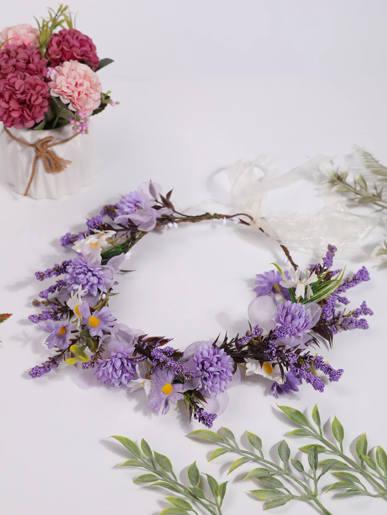 1 Super Sensens Department Simulation Flower Seaside Resort Shooting Headdress Wreath