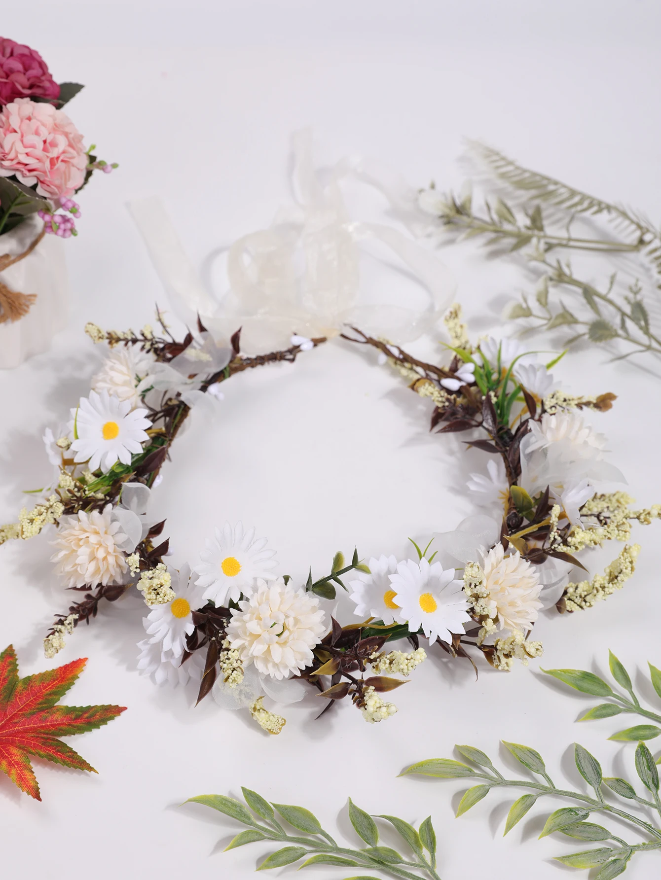 1 Super Sensens Department Simulation Flower Seaside Resort Shooting Headdress Wreath