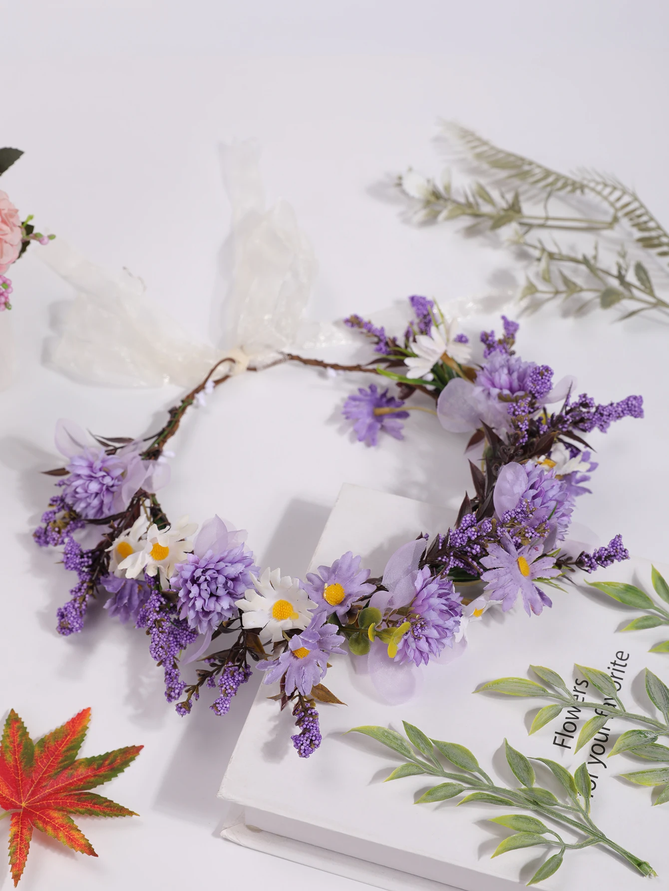 1 Super Sensens Department Simulation Flower Seaside Resort Shooting Headdress Wreath