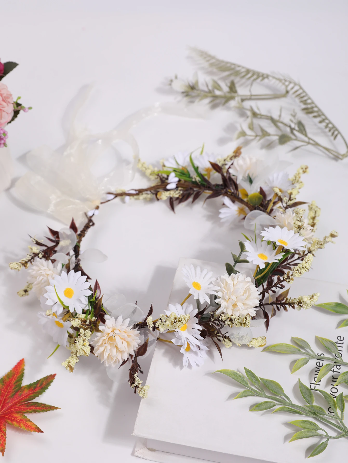 1 Super Sensens Department Simulation Flower Seaside Resort Shooting Headdress Wreath