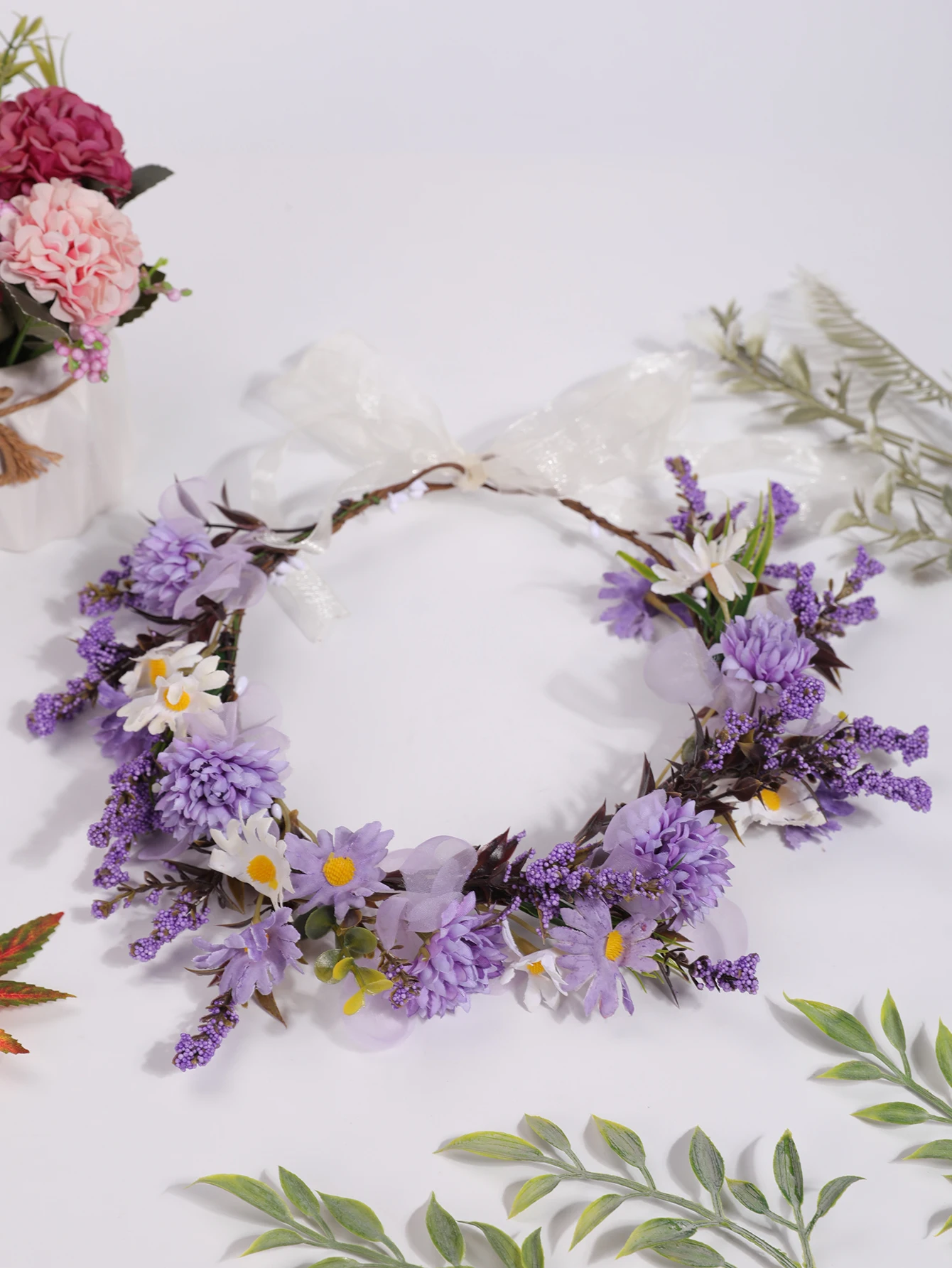 1 Super Sensens Department Simulation Flower Seaside Resort Shooting Headdress Wreath