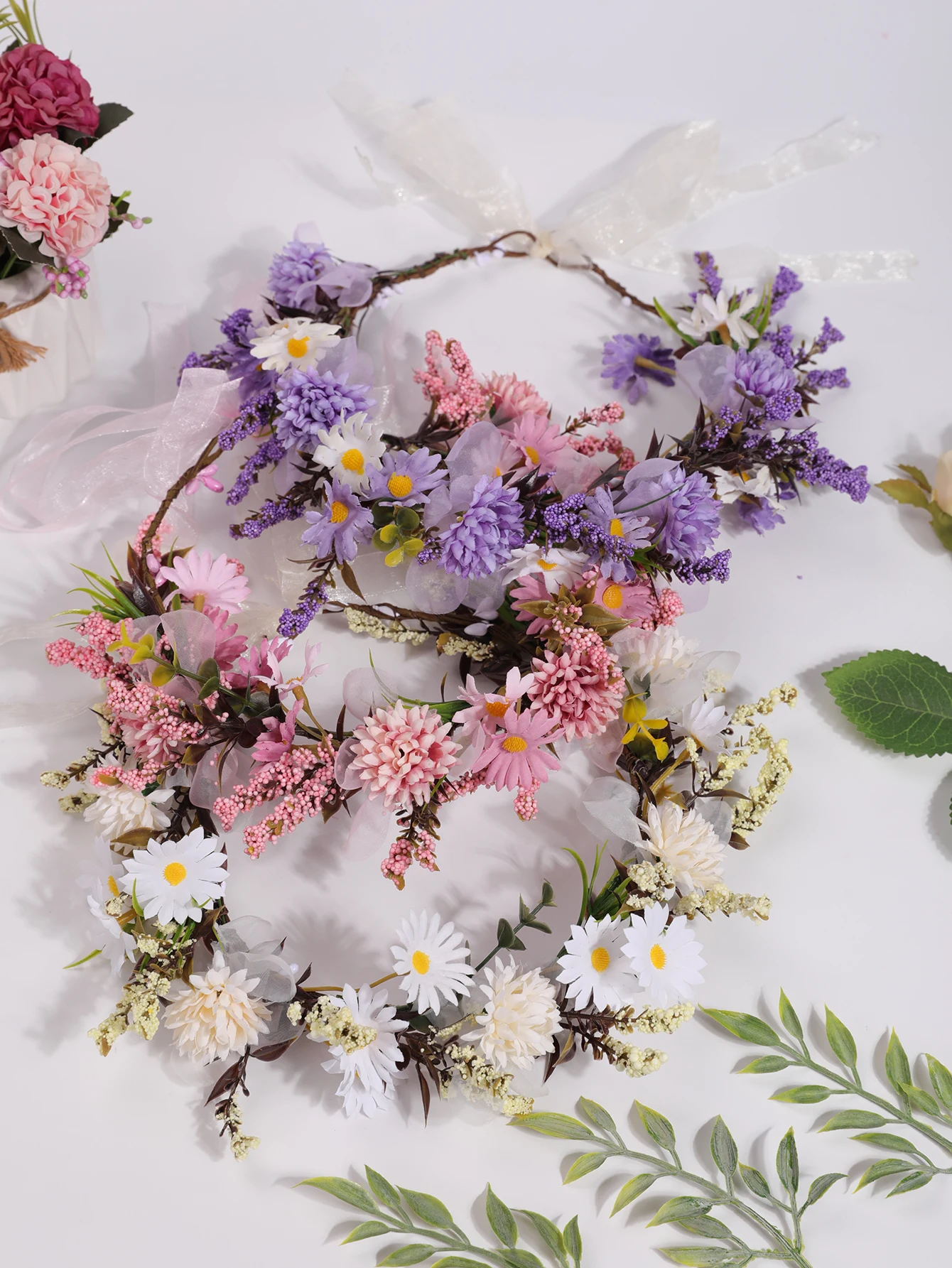 1 Super Sensens Department Simulation Flower Seaside Resort Shooting Headdress Wreath