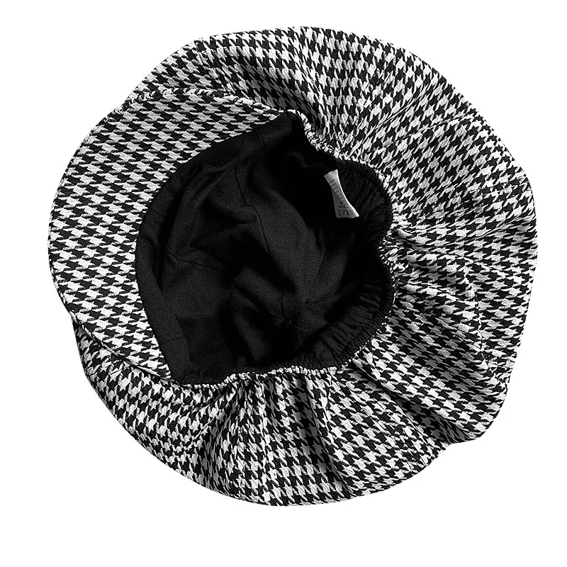 Big Head Newsboy Cap Women Beret Vintage Painter Spring Summer Autumn Winter Hats Houndstooth Octagonal Cap Female Bone Male 005