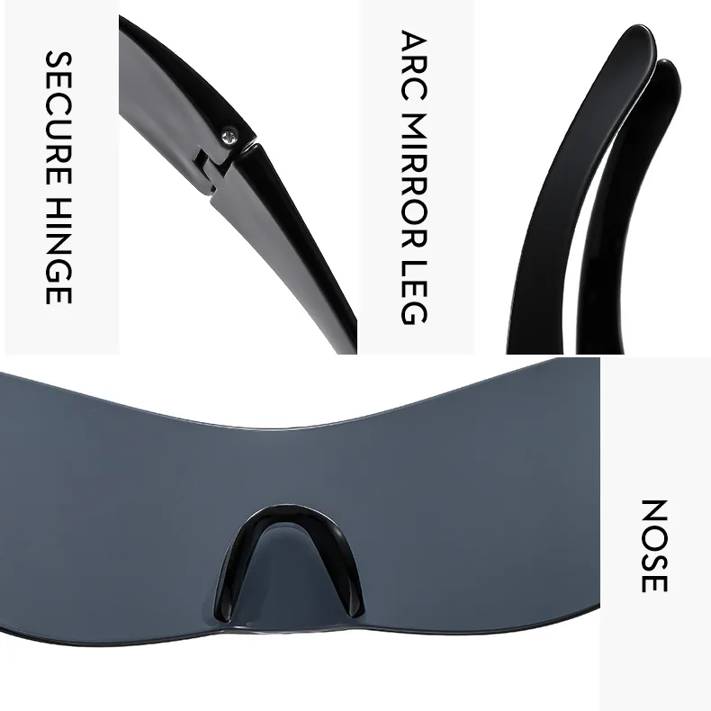 Y2K Cyber Punk One-Piece Sports Sunglasses Women Men 2025 Luxury Brand Windproof Rimless Sun Glasses For Ladies Shield Eyewear