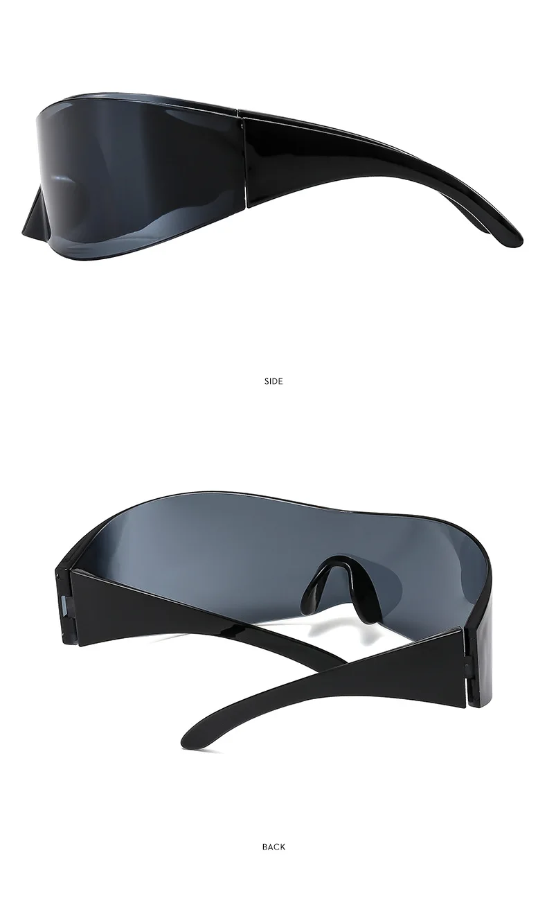 Y2K Cyber Punk One-Piece Sports Sunglasses Women Men 2025 Luxury Brand Windproof Rimless Sun Glasses For Ladies Shield Eyewear