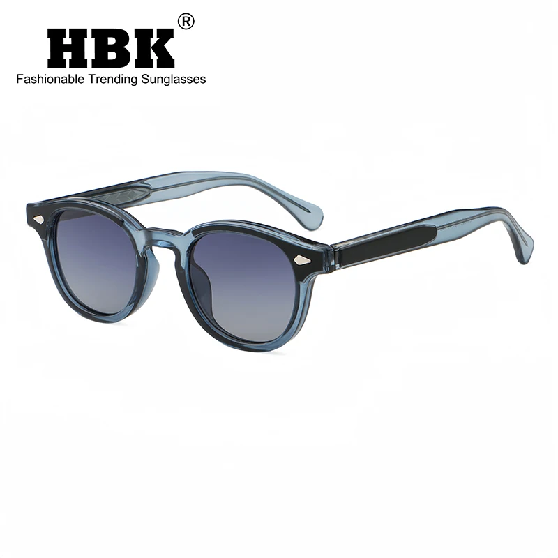 HBK Round Retro Sunglasses Men Fashion Propionic Leg Insertion Sun Glasses Women's Travel Outdoor Travel Driving Beach Eyewear