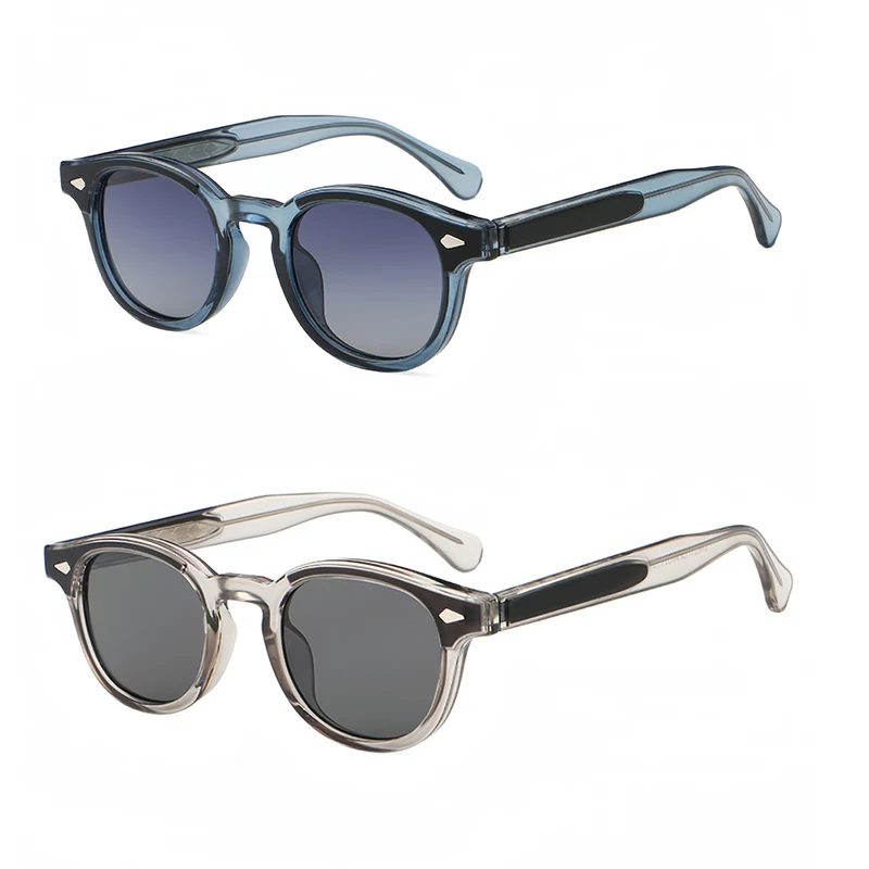 HBK Round Retro Sunglasses Men Fashion Propionic Leg Insertion Sun Glasses Women's Travel Outdoor Travel Driving Beach Eyewear