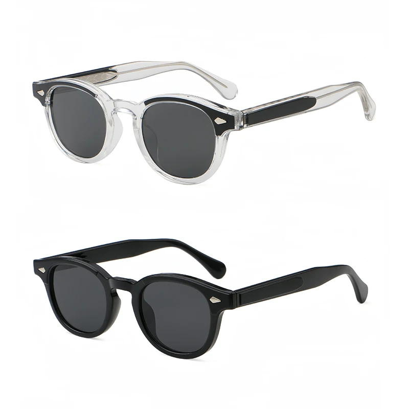 HBK Round Retro Sunglasses Men Fashion Propionic Leg Insertion Sun Glasses Women's Travel Outdoor Travel Driving Beach Eyewear