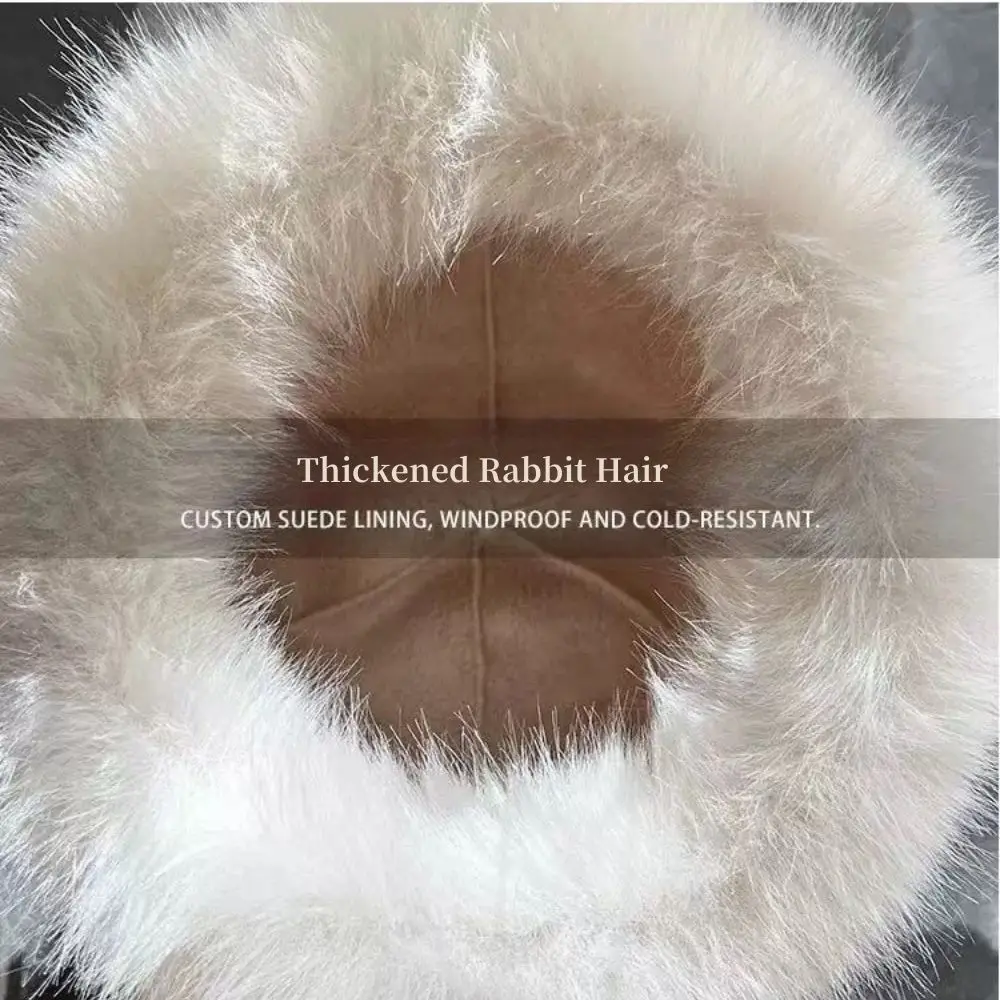 Fluffy Fur Bucket Hat For Women Plush Fisherman Hat Warm Women's Winter Hat Thicken Cold Snowy Day Panama Cap Chrismas Gifts New