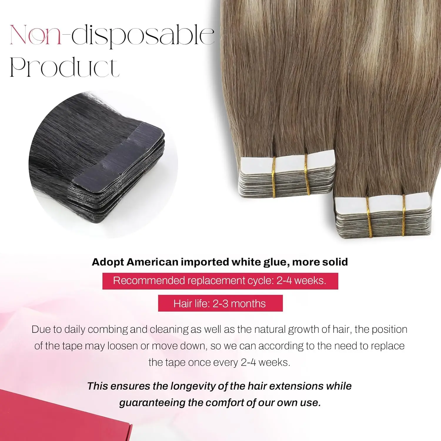 Moresoo Blonde Tape in Hair Extensions Human Hair Natural Straight Seamless Invisible Tape Remy Brazilian Hair for Beauty
