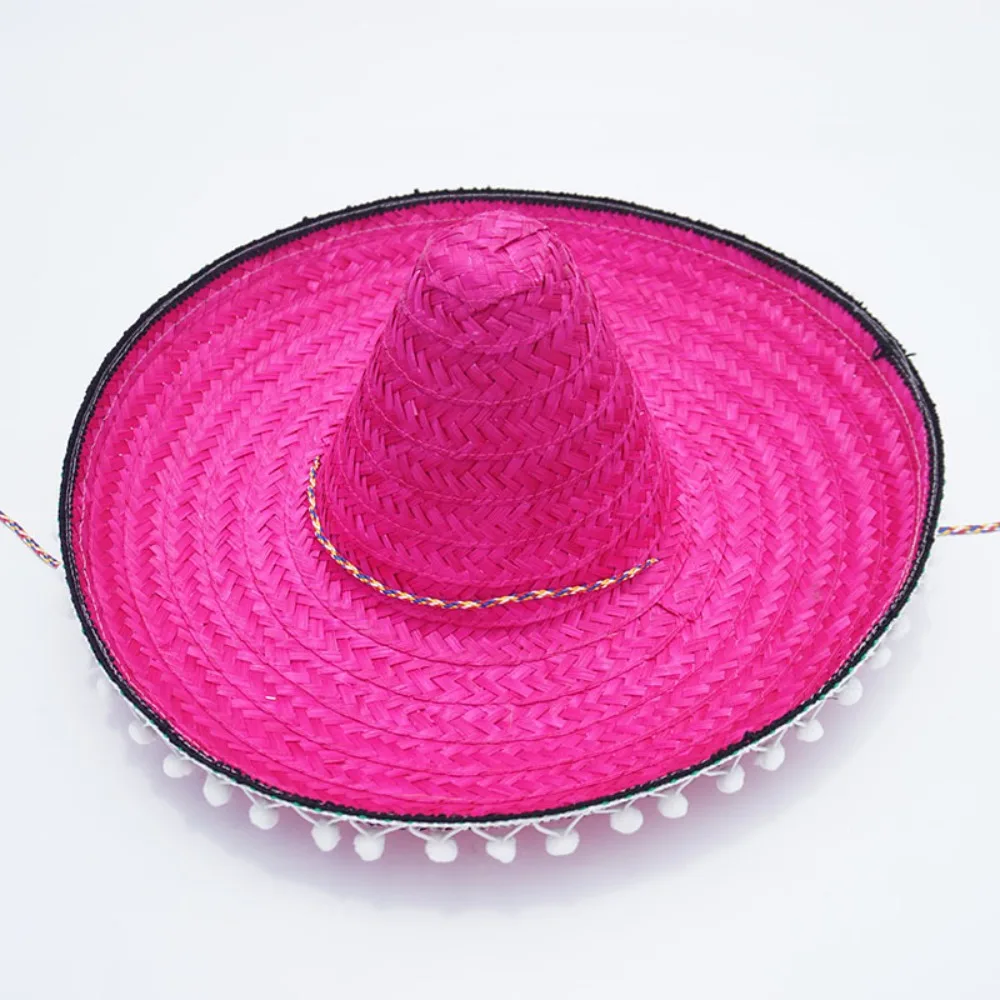 Summer Colorful Wide Brim Mexican Party Hat Sombrero Party Sun Hat Decor Halloween Straw Hats Men