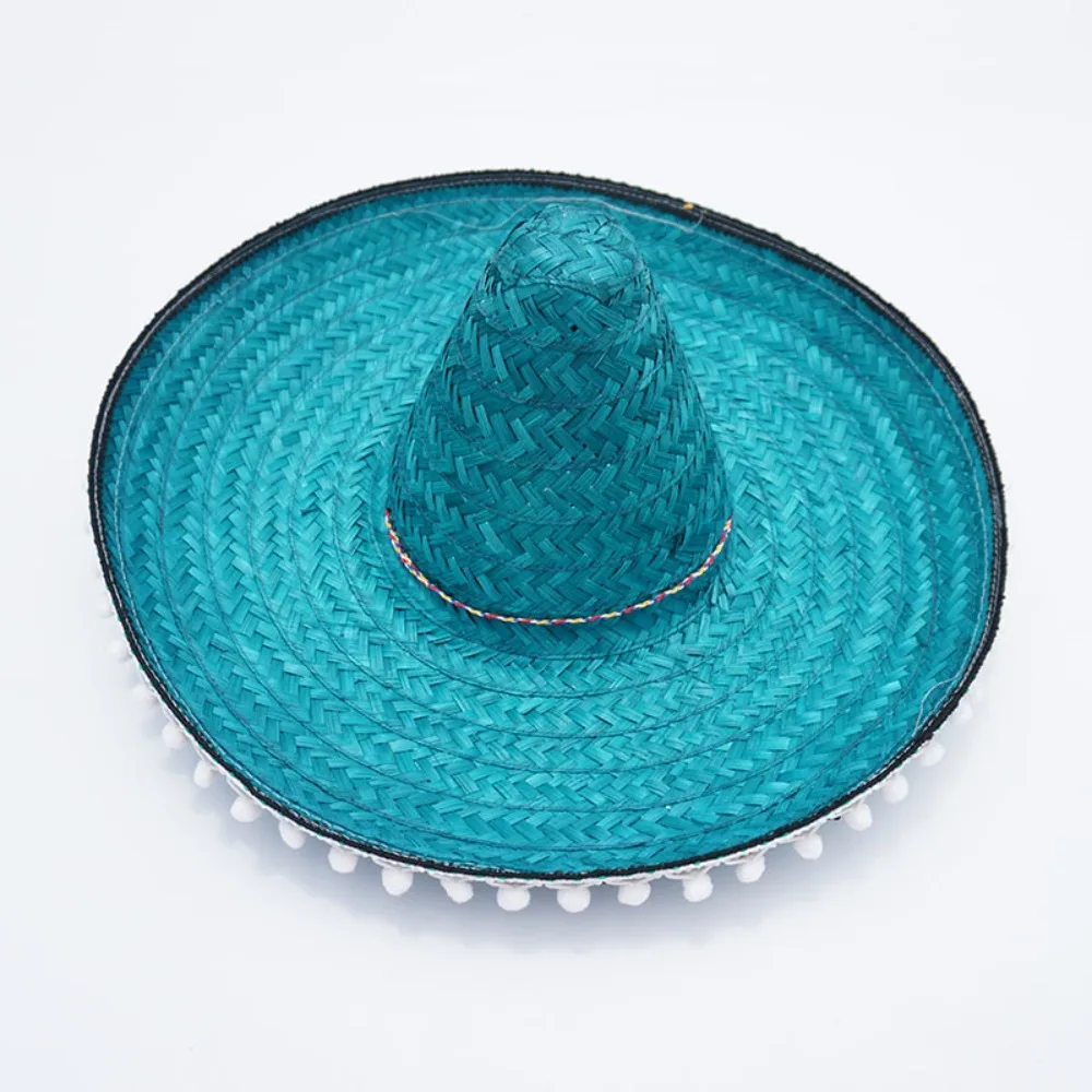 Summer Colorful Wide Brim Mexican Party Hat Sombrero Party Sun Hat Decor Halloween Straw Hats Men
