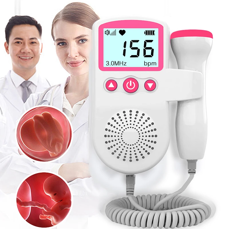 Fetal Doppler Heartbeat Detector for Baby,Fetal Heart Detection Instrument for Prenatal Infants,LCD Backlight Pulse Meter,No Rad