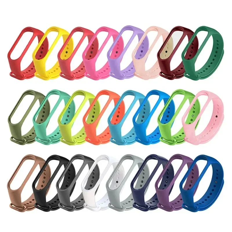 2Pcs Watchband For Mi Band 7 6 5 4 3 Bracelet Xiaomi Mi Band Strap Silicone Sport Replacement Wristband Smartwatch Accessories