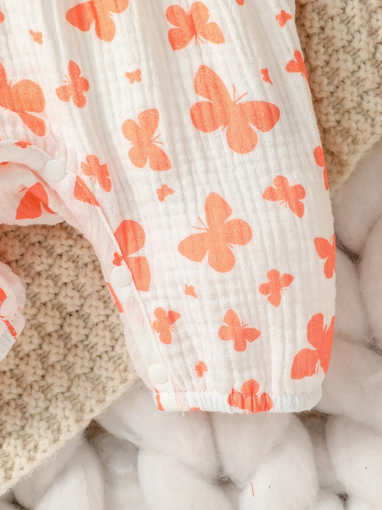 Baby Girl's All Seasons Long Sleeve Print Floral With Bow Daily Jumpsuit For Newborn-6M Clothes +Headband