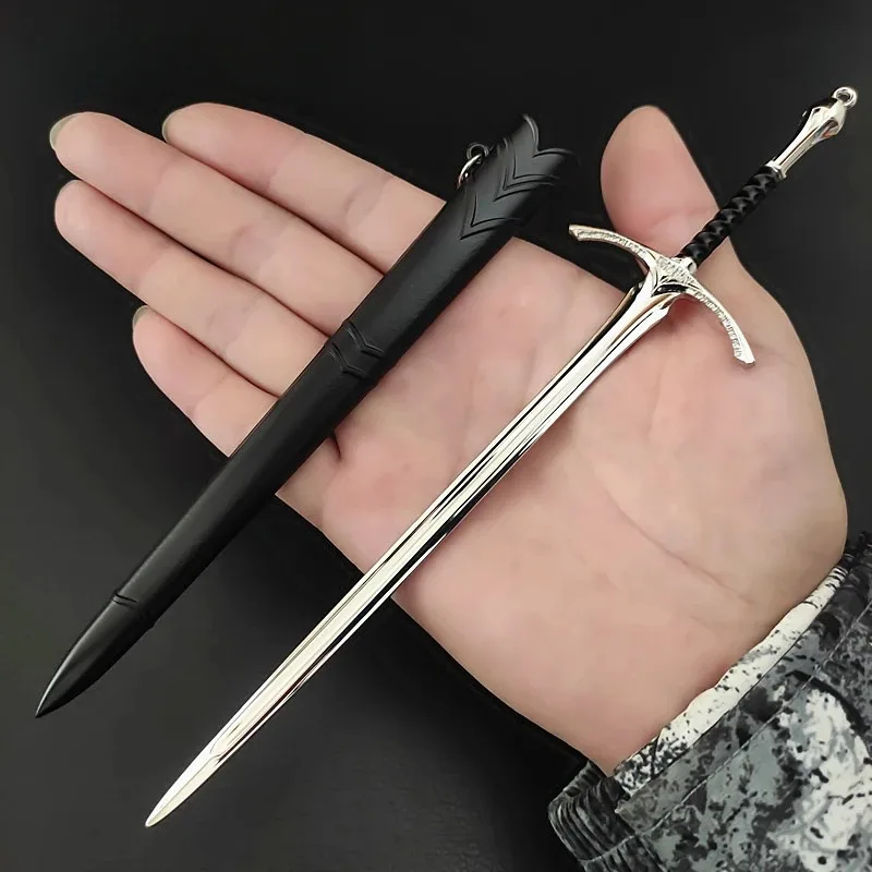 22cm Middangeard Weapon Glamdring Aragorn Narthil Sword Metal Katana Samurai Sword Keychain Ornaments Toy Collections Gifts Toys