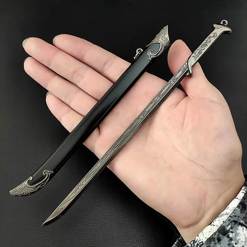 22cm Middangeard Weapon Glamdring Aragorn Narthil Sword Metal Katana Samurai Sword Keychain Ornaments Toy Collections Gifts Toys