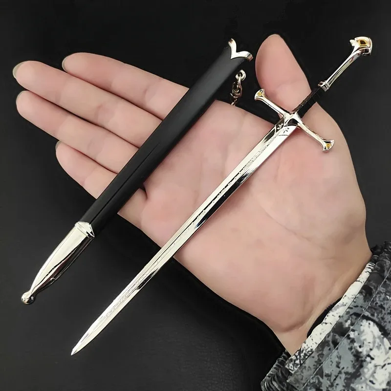 22cm Middangeard Weapon Glamdring Aragorn Narthil Sword Metal Katana Samurai Sword Keychain Ornaments Toy Collections Gifts Toys