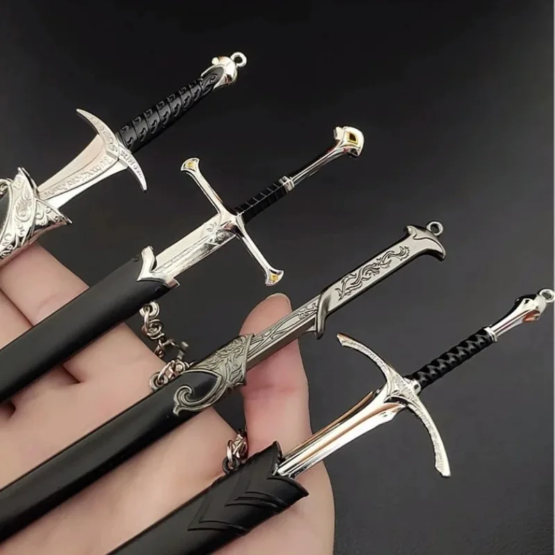 22cm Middangeard Weapon Glamdring Aragorn Narthil Sword Metal Katana Samurai Sword Keychain Ornaments Toy Collections Gifts Toys